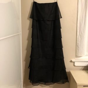 Black vintage Long multi tiered skirt.